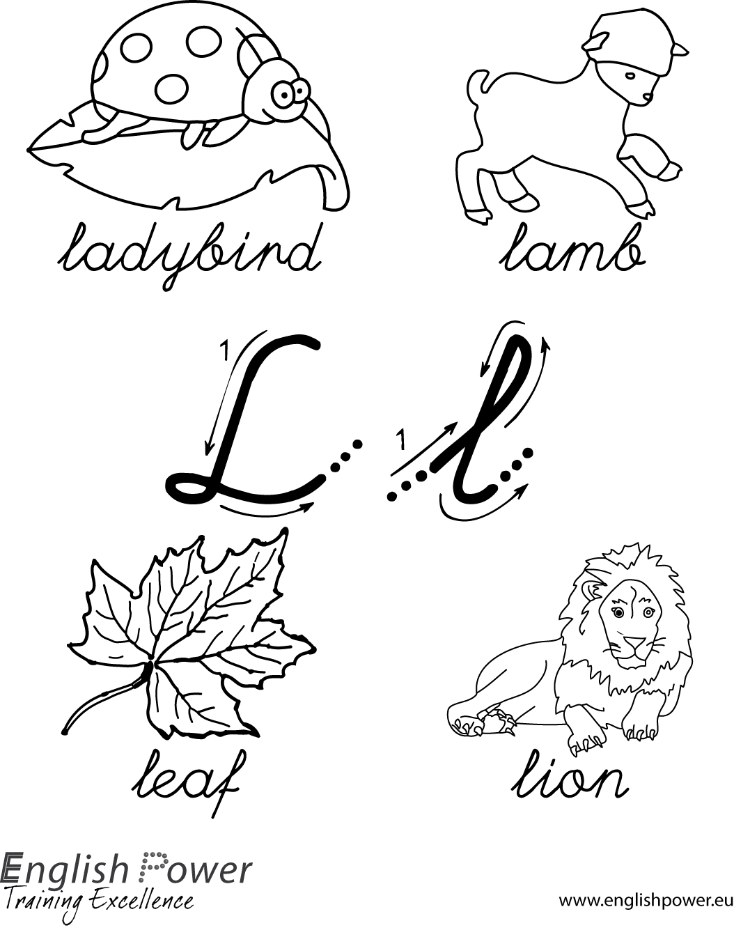 Colouring in page Letter L for kids