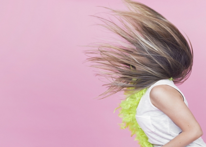 A woman with long hair