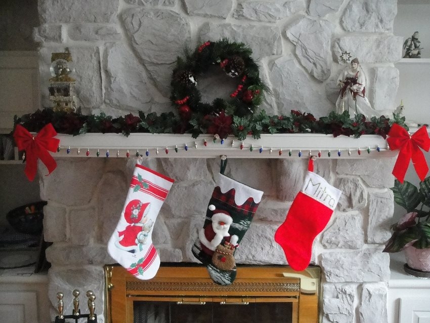 A Christmas stocking is an empty sock that is hung on Christmas Eve so that Santa Claus can fill it with small toys, sweets, fruit, coins or other small gifts when he arrives.
