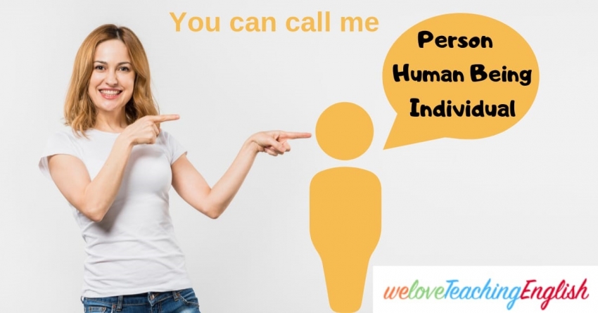 Person, human being and individual