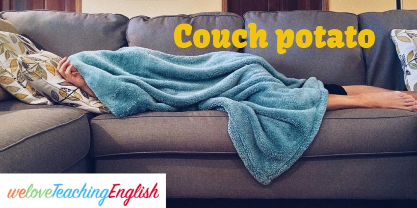 English idiom: a couch potato